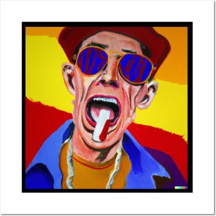 Hunter S. Thompson Psychedelic Portrait - Fear And Loathing In Las Vegas - LSD shirt Posters and Art